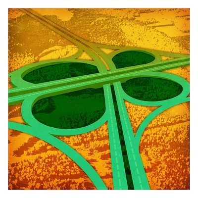 Green clover overpass