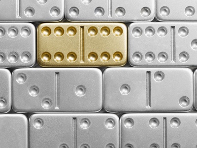 Buy Gold domino amid silver dominoes at AllPosters.com