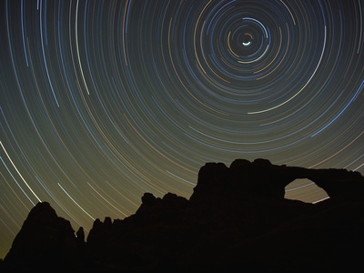 Star Trails over Skyline Arch