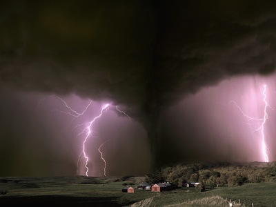Farm Threatened by Tornado