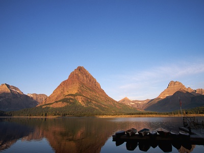 Glaciated Peaks Around Lake