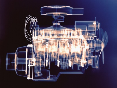 X-Ray of Car Engine