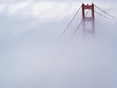 Buy Golden Gate Bridge Tower Surrounded by Fog at AllPosters.com