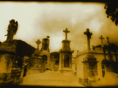 Grave Markers in Cemetery