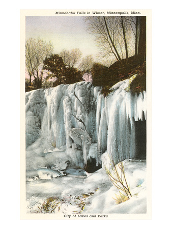 Winter, Minnehaha Falls, Minneapolis, Minnesota