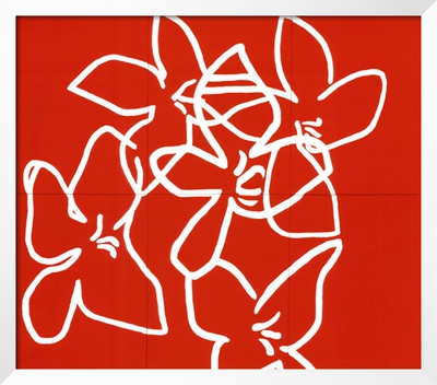 Fleurs Blanches Sur Fond Rouge, c.2003