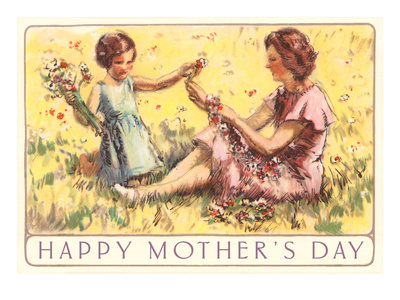 Happy Mothers Day, Mother and Child on Grass