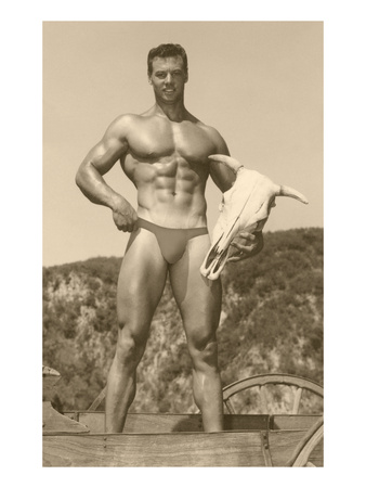 Buy Muscle Man holding Cow Skull at AllPosters.com