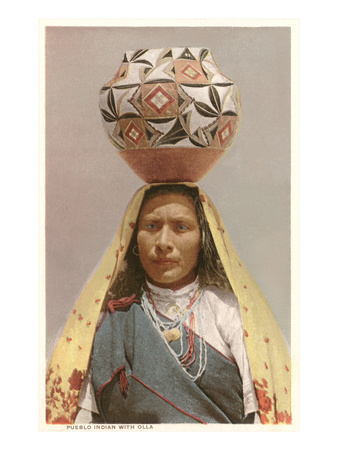 Pueblo Woman with Olla, New Mexico