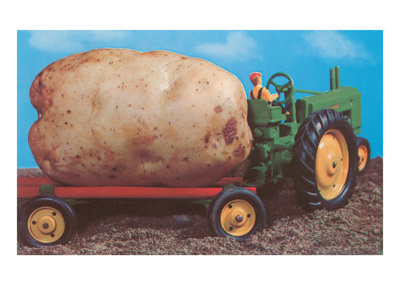 Toy Tractor Hauling Giant Potato