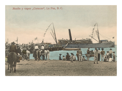 Wharf and Steamship, La Paz, Mexico