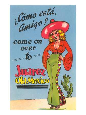 Buxom Cartoon Senorita, Juarez, Mexico