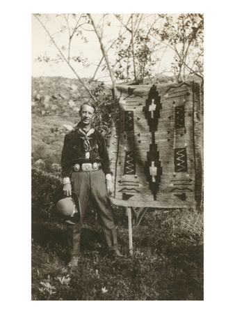 Cowboy with Navajo Rug