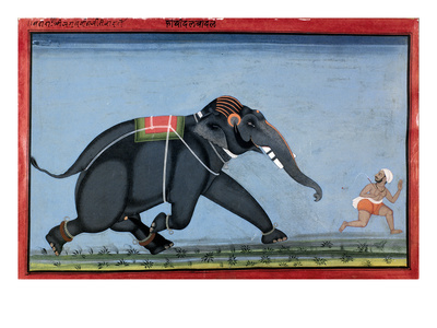 Elephant & Trainer, C1750