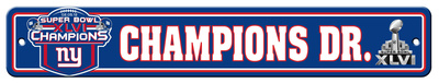Buy New York Giants Super Bowl XLVI Champion Street Sign at AllPosters.com