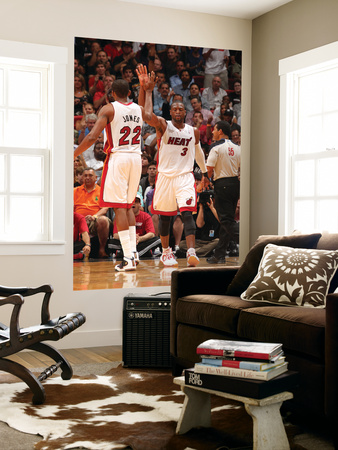 Washington Wizards v Miami Heat: James Jones and Dwyane Wade