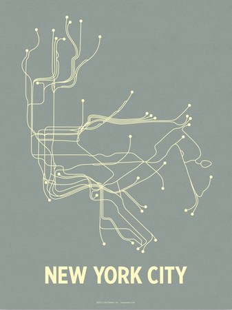 Buy New York City (Steel Blue & Yellow) at AllPosters.com