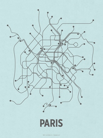 Buy Paris (Light Blue & Dark Gray) at AllPosters.com