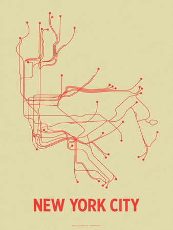 Buy New York City (Cement Green & Orange) at AllPosters.com