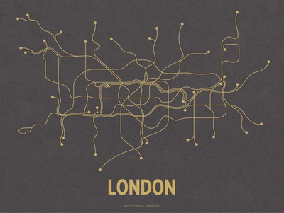 London (Dark Gray & Mustard) Serigraph