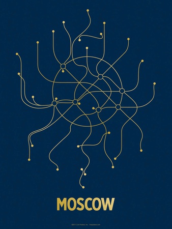Buy Moscow (Navy & Gold) at AllPosters.com