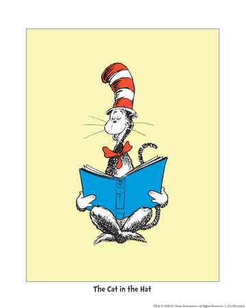The Cat in the Hat (on yellow) Posters