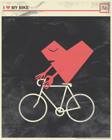 I Heart My Bike Serigraph