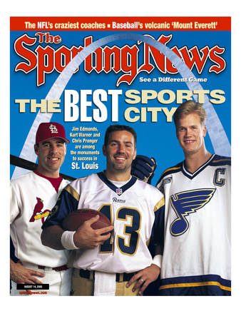 Buy Best Sports City St. Louis - Jim Edmonds, Chris Pronger and Kurt Warner - August 14, 2000 at AllPosters.com