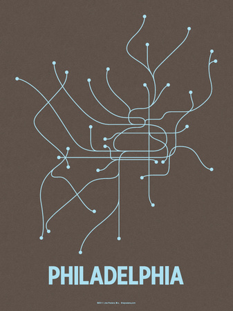 Buy Philadelphia (Charcoal Brown & Light Blue) at AllPosters.com