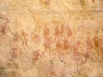 Buy Primitive Cave Painting, Akakus, Sahara Desert, Fezzan, Libya, North Africa, Africa at AllPosters.com