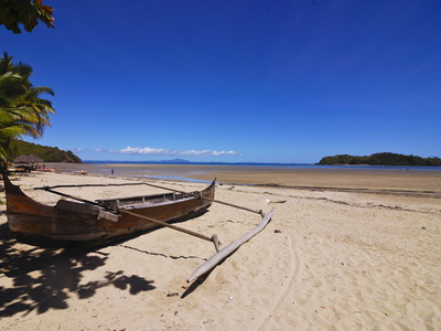 The Beach of the Touristy Ambatoloaka, Nosy Be, Madagascar, Indian Ocean, Africa