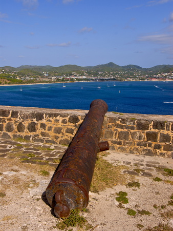 Buy Old Canon on Pigeon Point Overlooking Rodney Bay, St. Lucia, Windward Islands, West Indies at AllPosters.com