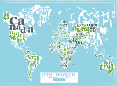 Buy The World, 2011 Political Map (Light Blue) at AllPosters.com
