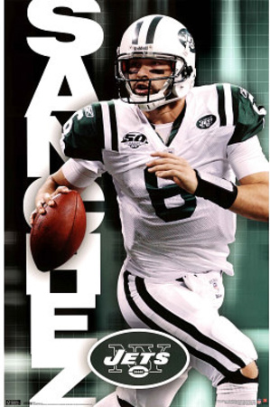 Buy New York Jets Mark Sanchez with Football Sports Poster Print at AllPosters.com