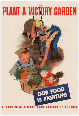 Plant a Victory Garden Our Food is Fighting WWII War Propaganda Art Print Poster