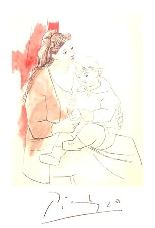 Maternite au Rideau Rouge - Collectable Print