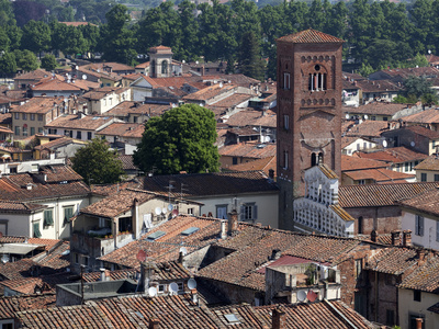 View of the Cathedral, Lucca, Tuscany, Italy, Europe