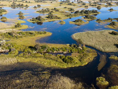 Aerial View of Okavango Delta, Botswana, Africa