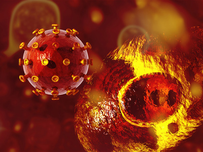 Biomedical Illustration of a Human Immunodeficiency Virus (Hiv)