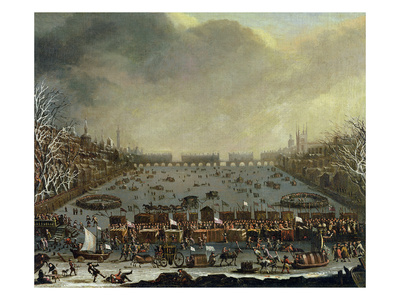 The Frost Fair of the Winter of 1683-4 on the Thames, with Old London Bridge in the Distance C.1685