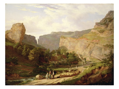 A View of Cheddar Gorge (Oil on Canvas)