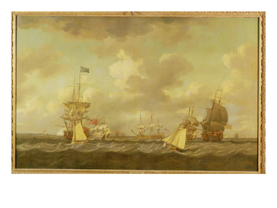 English Ships Coming to Anchor in a Fresh Breeze (Oil on Canvas)