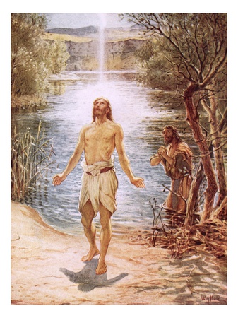 Christ baptised by John the Baptist: poster 14499663090A art.com