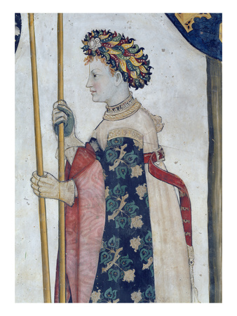 The Nine Worthies and the Nine Worthy Women, Detail of Semiramis, 1418-30 (Fresco)