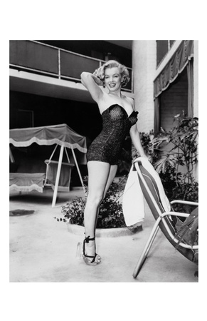 Marilyn Monroe Standing Poolside - Art Print