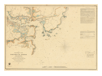 Portsmouth, New Hampshire Harbor chart.