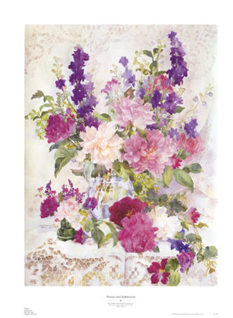 Peonies and Delphinium