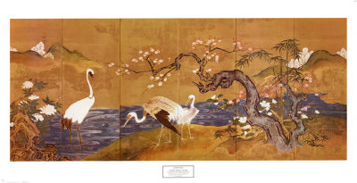Cranes Along a River