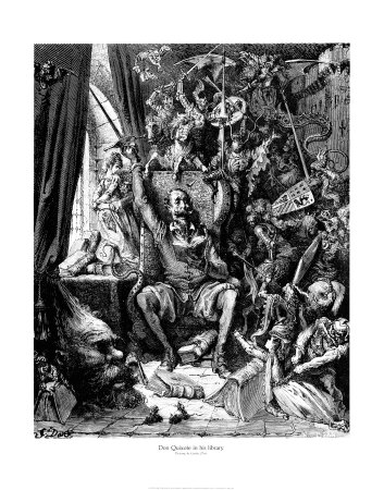Don Quixote in his Library