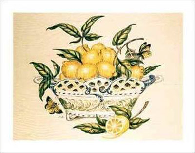 Lemons in a Porcelain Basket